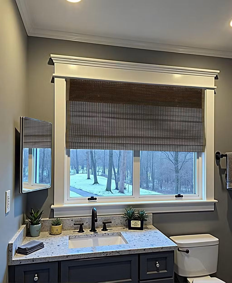 Modern Wood Premium Bamboo Roman Shade