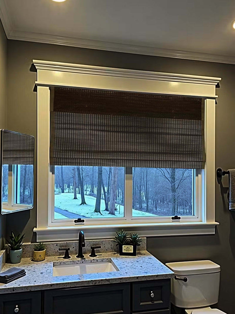 Modern Wood Premium Bamboo Roman Shade