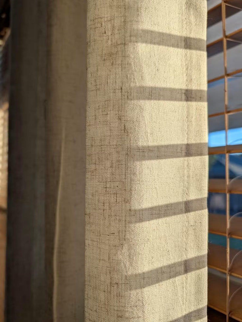 Zoe Linen Curtains Pleated Alternate