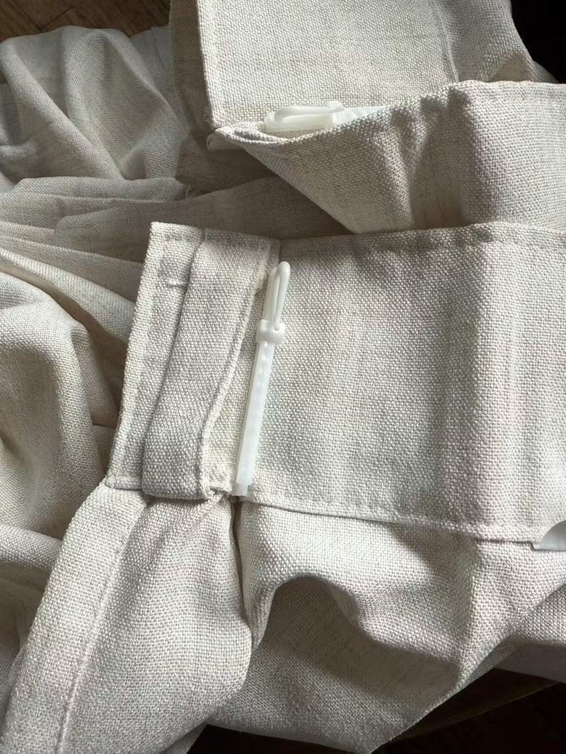 Camila Linen Curtains Pleated Alternate