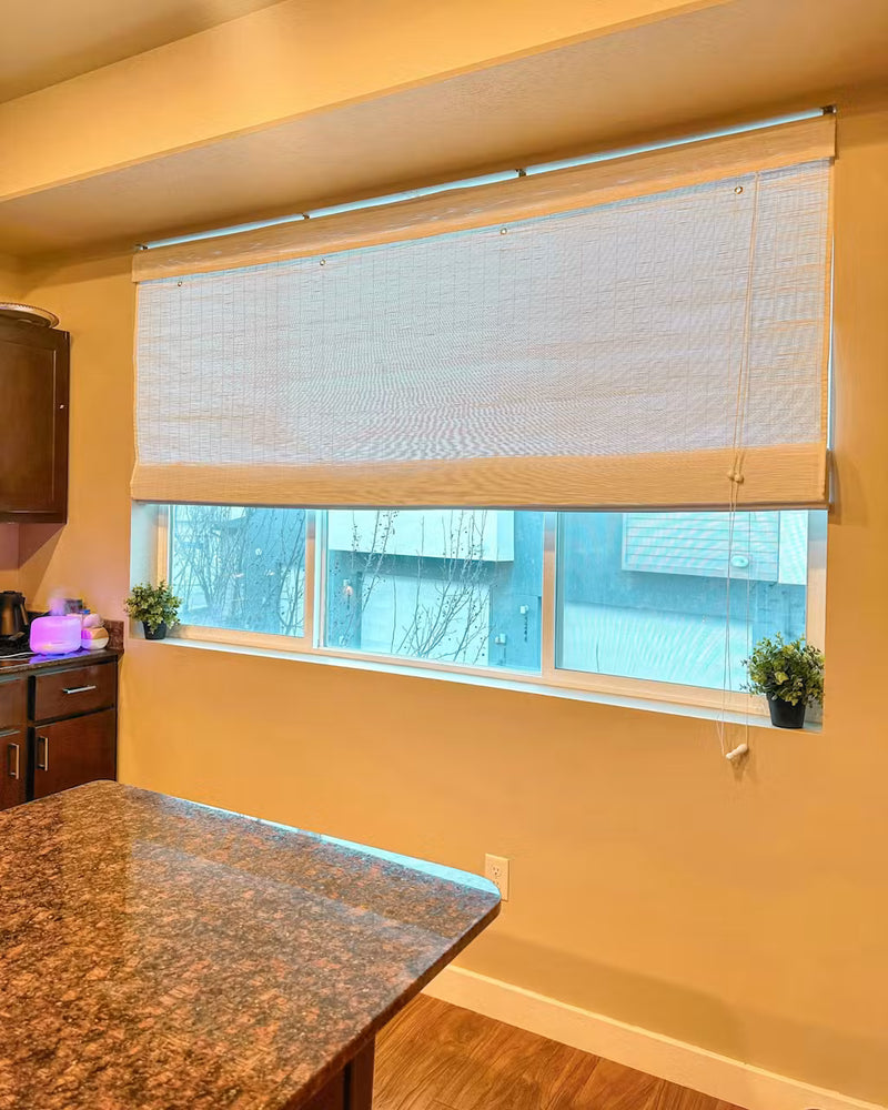 Modern Wood Premium Bamboo Roman Shade Alternate