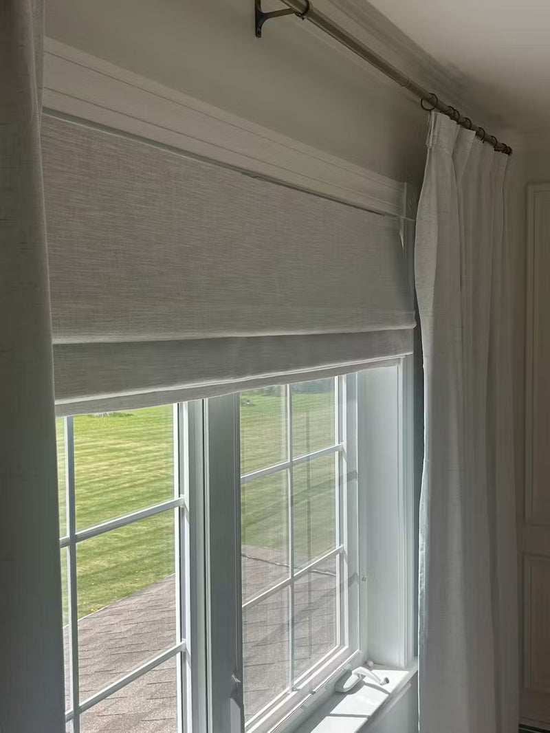 Zoe Linen Roman Shade Cordless Alternate