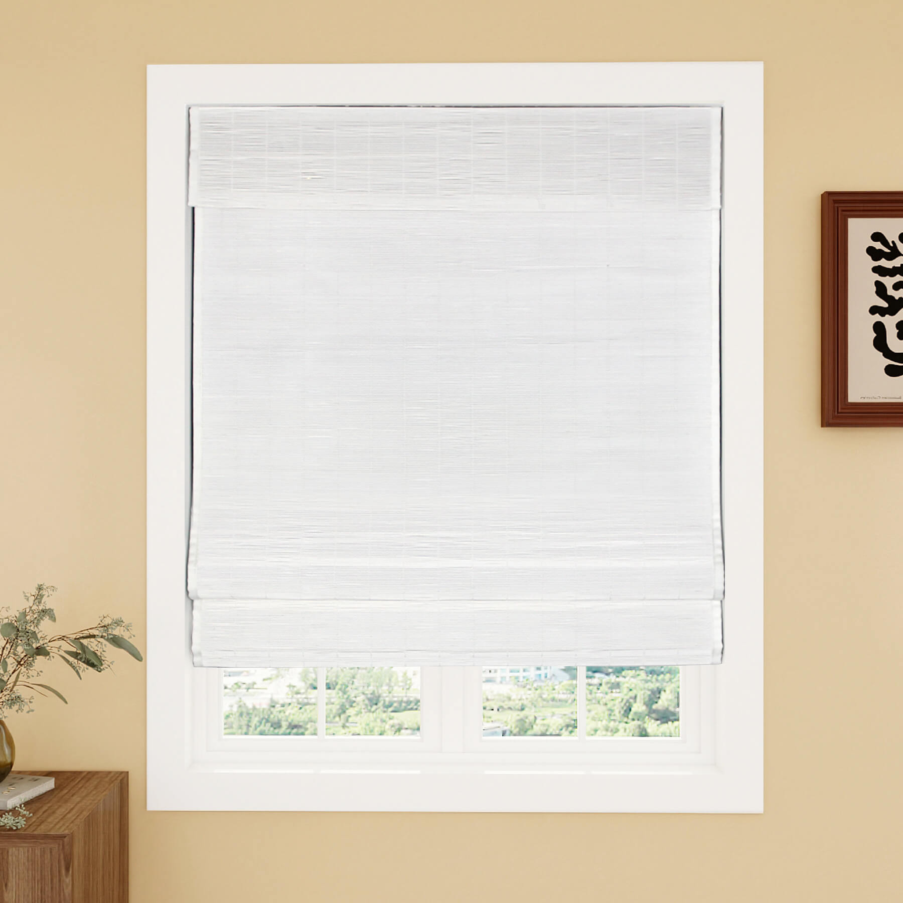 Radiance Brooklyn 30-in Cordless Driftwood Bamboo Roman Shade Radiance Brooklyn 30-in Cordless Driftwood Bamboo Roman Shade