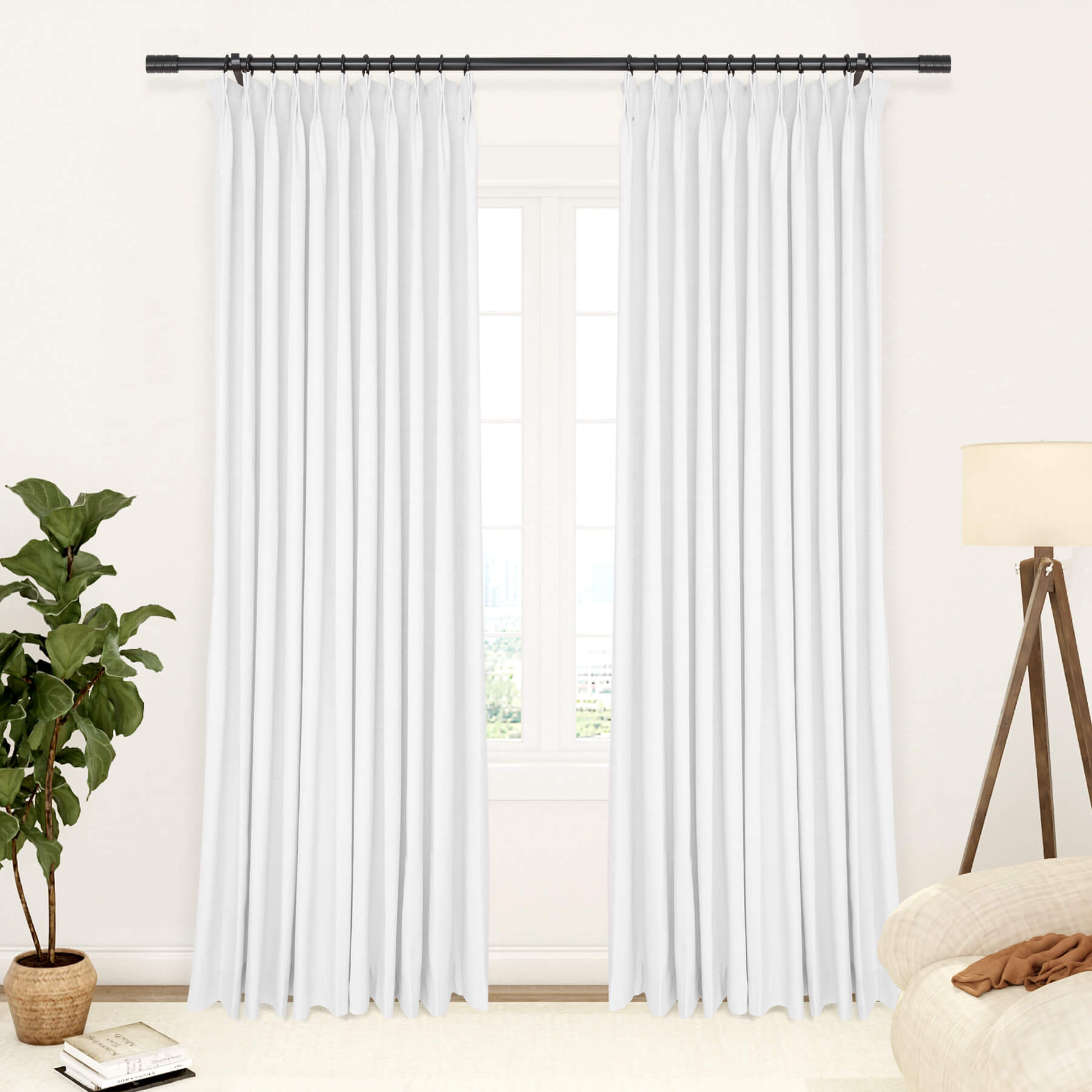 Custom Yarn-dyed Texture Curtains Polyester Drapes Pleated | Lustrowin