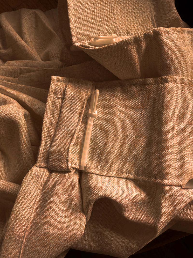 Camila Linen Curtains Pleated Alternate