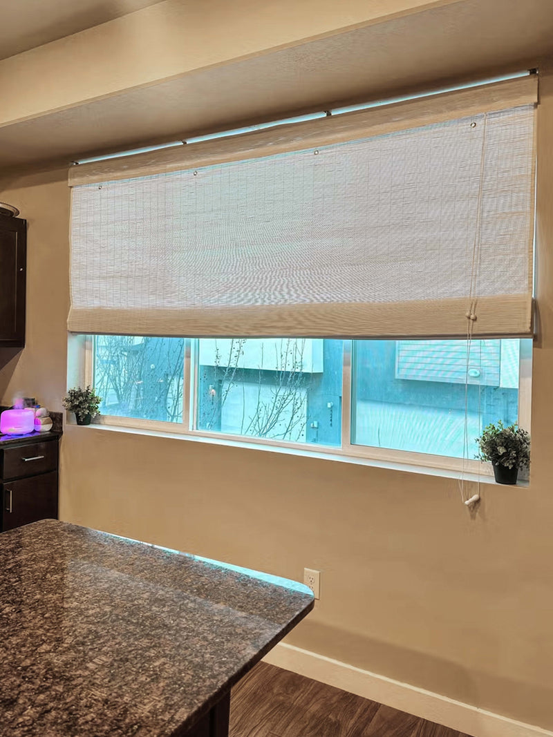 Modern Wood Premium Bamboo Roman Shade Alternate