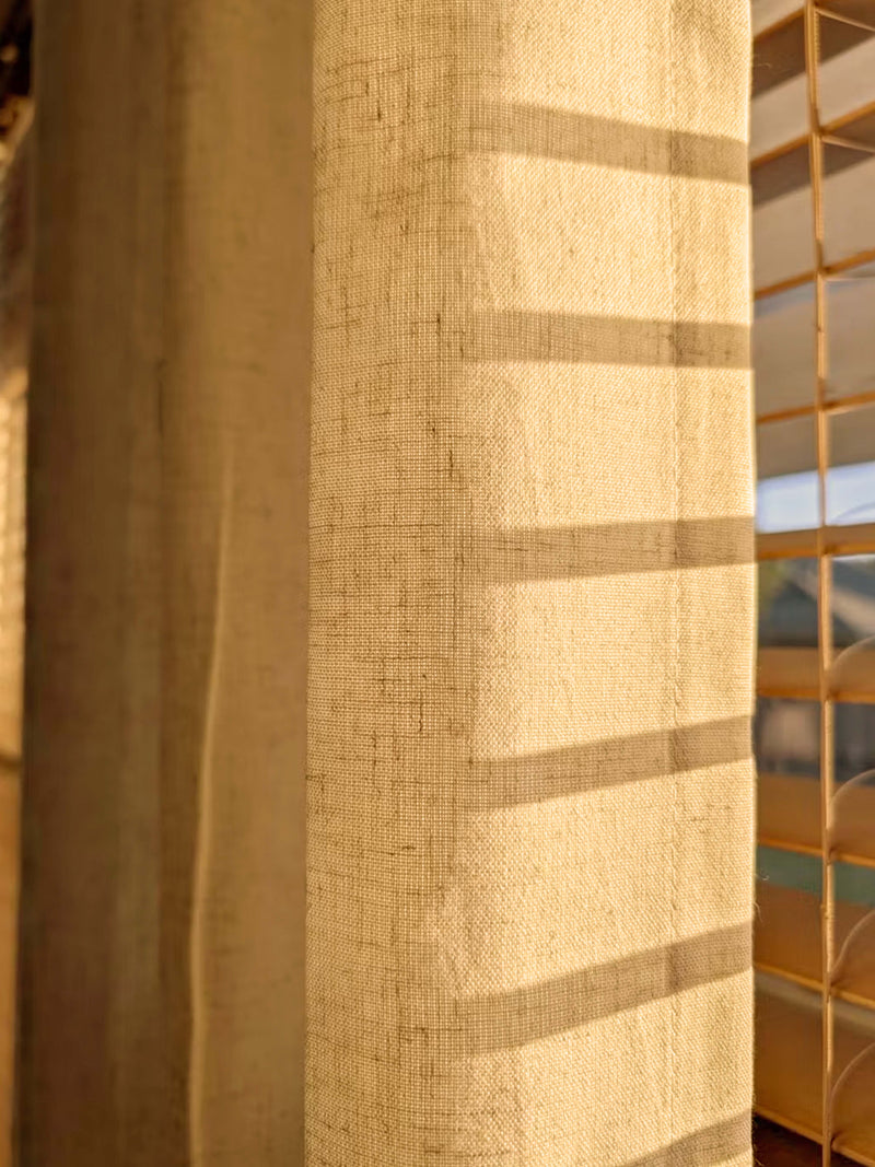 Zoe Linen Curtains Pleated Alternate