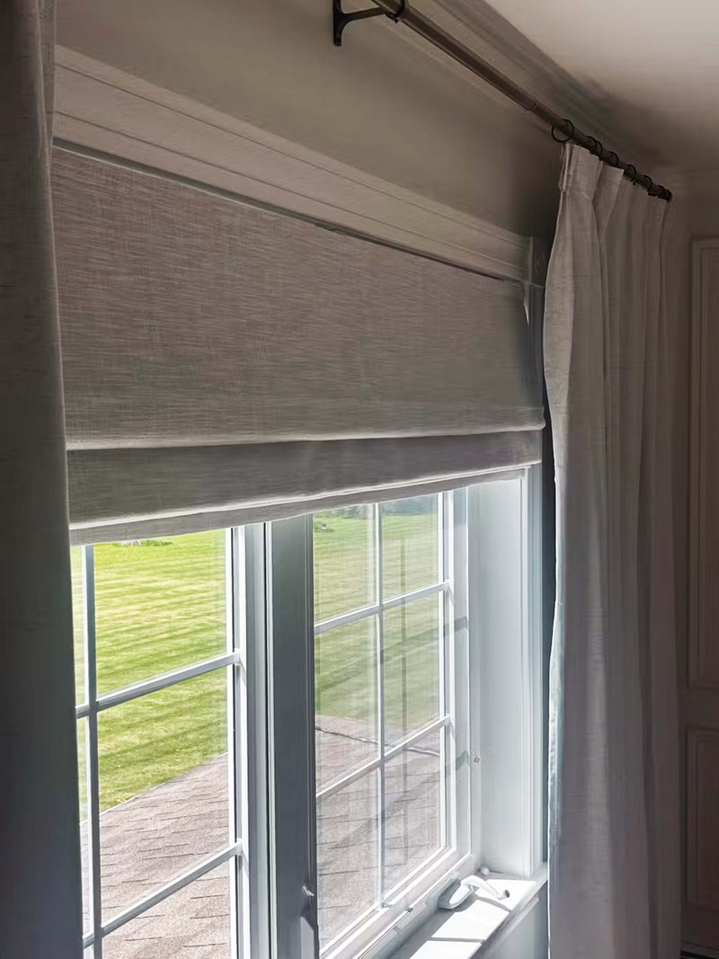 Zoe Linen Roman Shade Cordless Alternate
